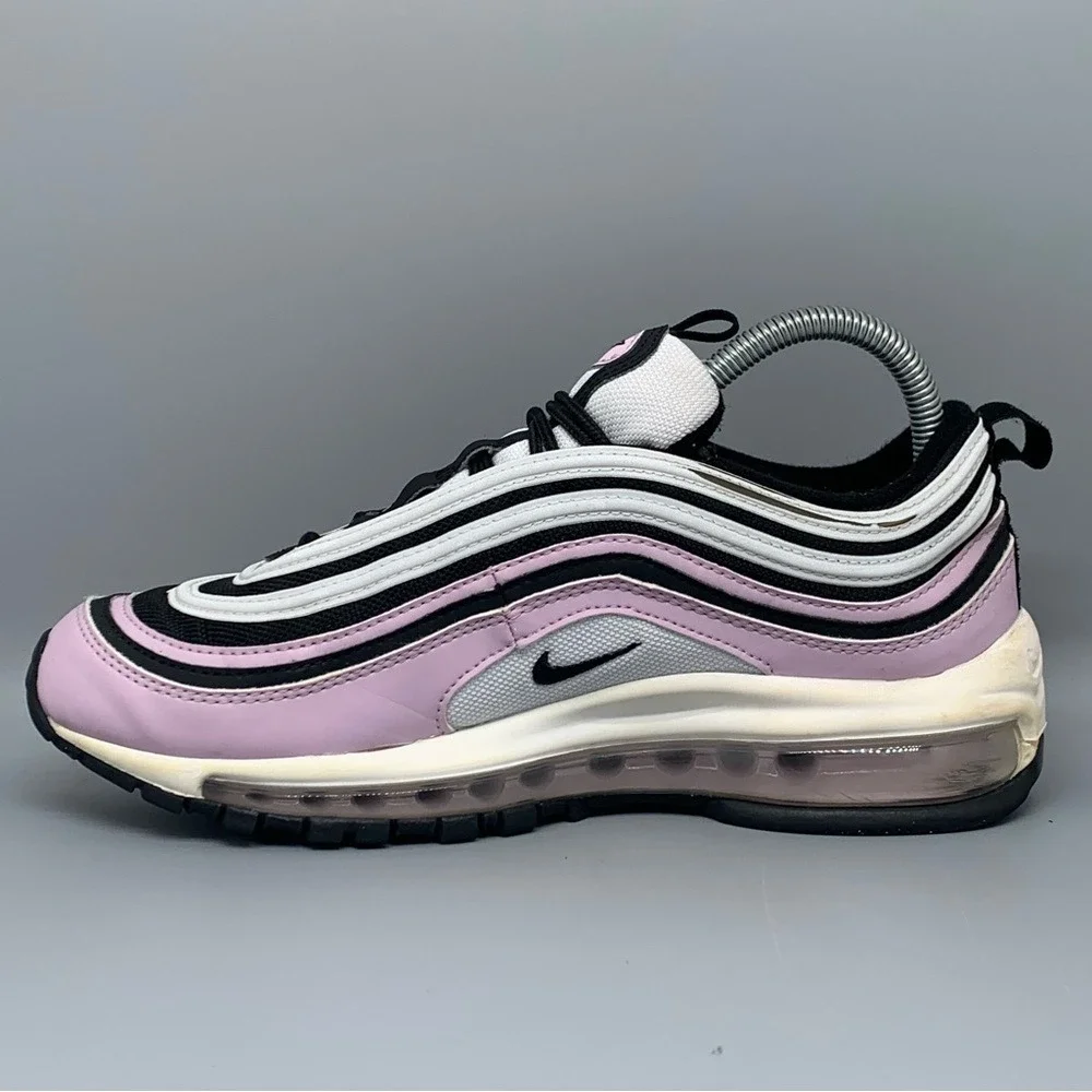 Nike Air Max 97 Pink White Black Running Shoes 921522-500 Mens 7Y Women's Sz 8.5